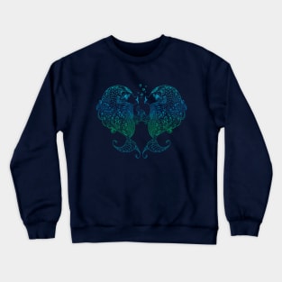 Pisces Fish Heart Shape Boho Crewneck Sweatshirt